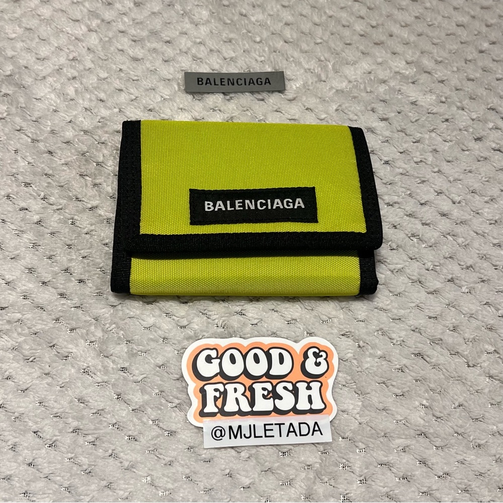Balenciaga Neon Green Explorer Wallet